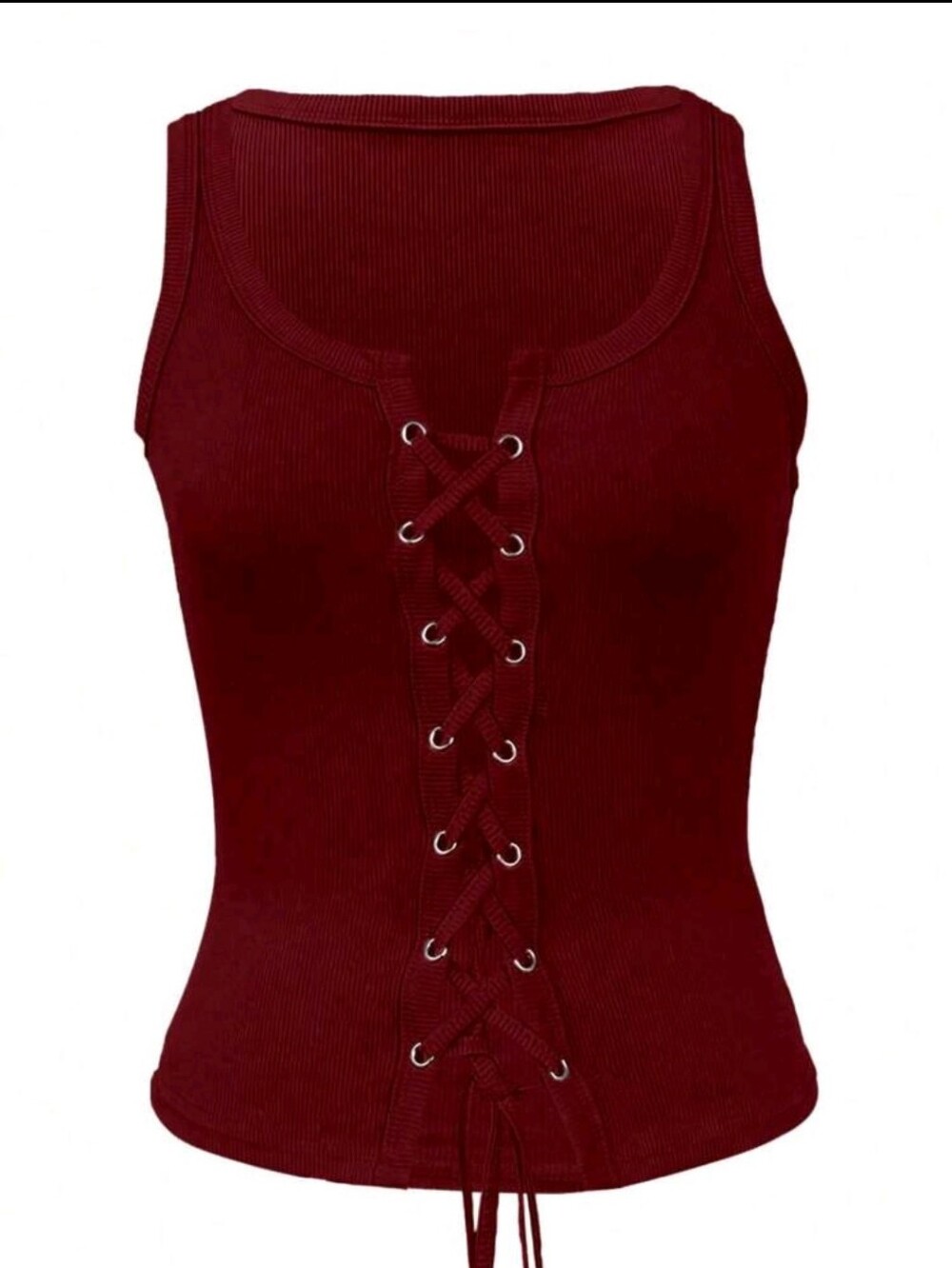 Shein INAWLY Plus Size Tie Front RuchedTank Top Size 0XL